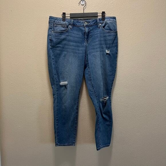Lucky Brand Low Rise Lolita Skinny Jeans Distressed Stretch Medium Wash Sz 14/32 - Picture 2 of 9